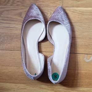 Pink velvet Nine West flats